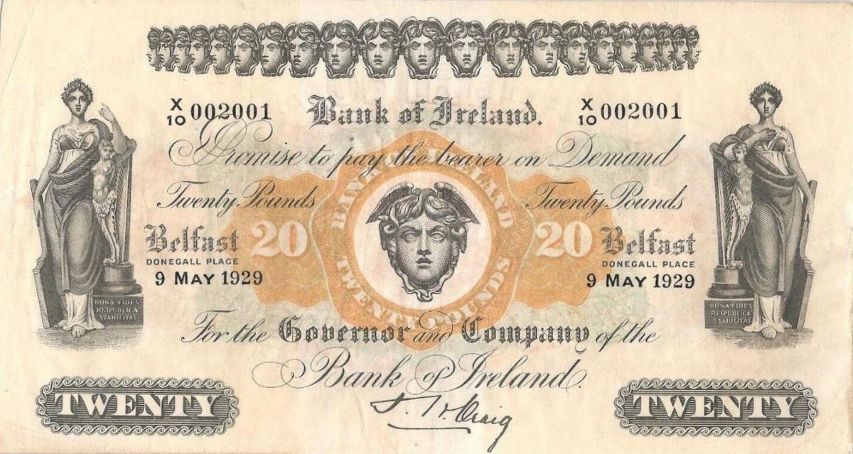 Front of Northern Ireland p54: 20 Pounds from 1929