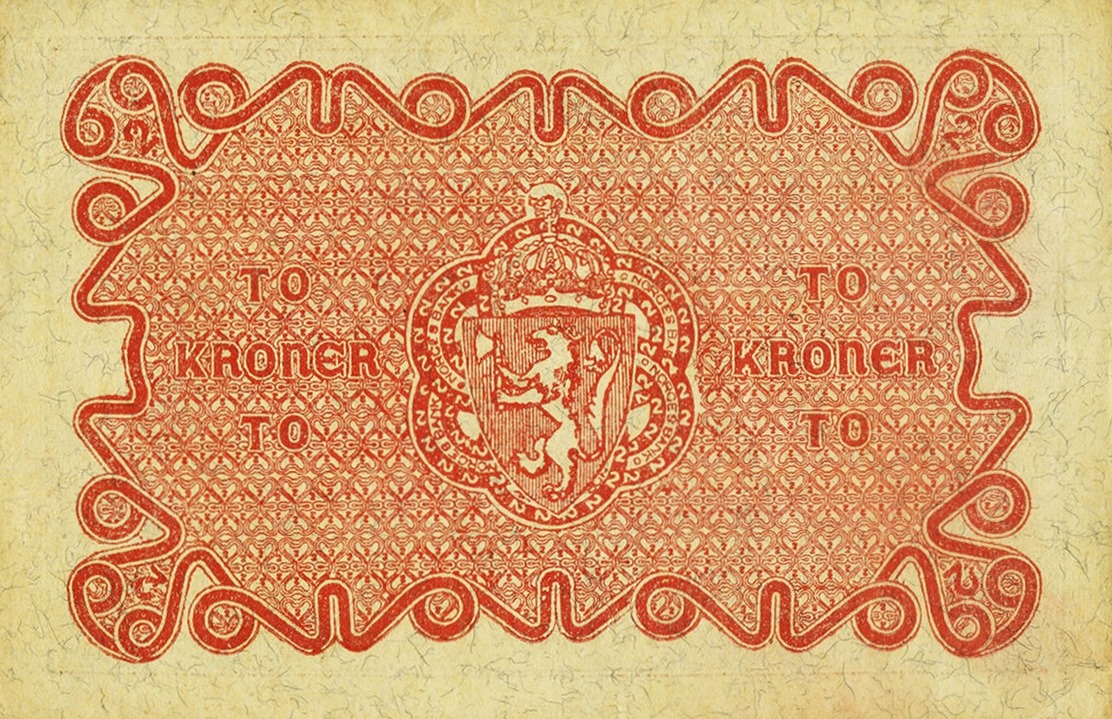 Back of Norway p14b: 2 Kroner from 1922