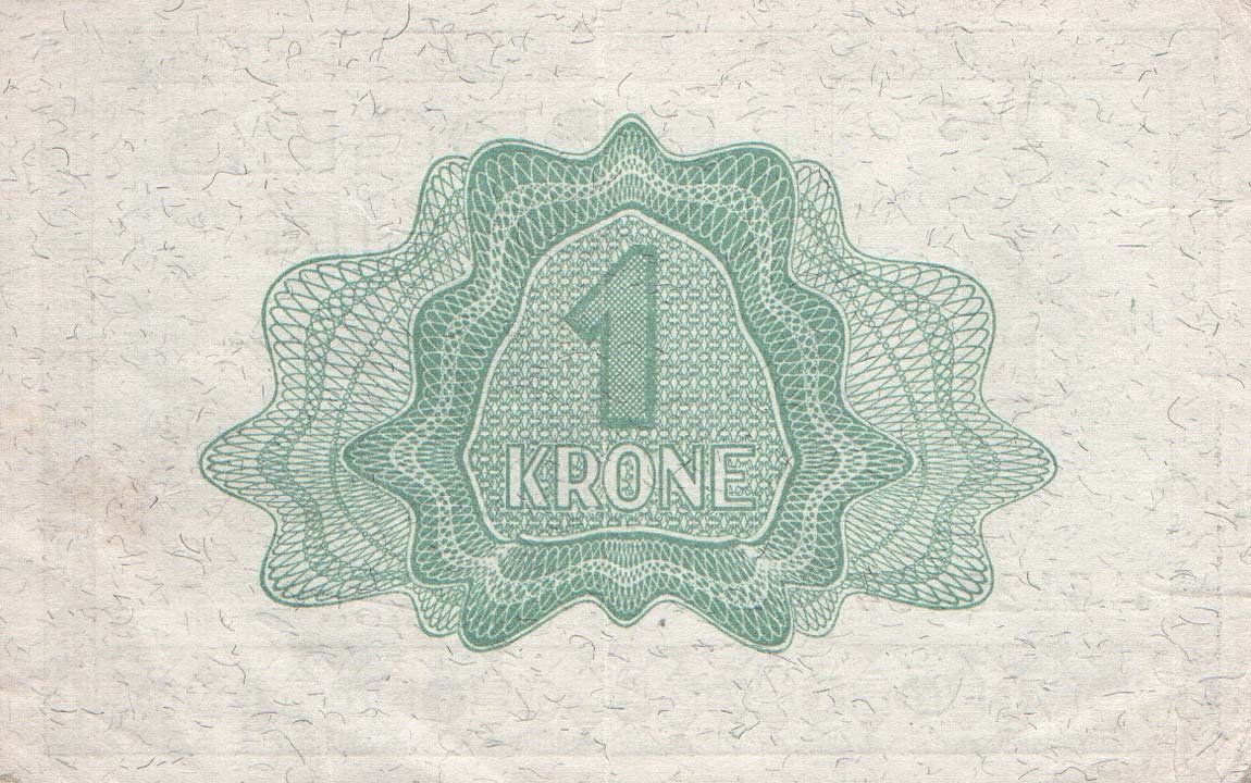 Back of Norway p15a: 1 Krone from 1940