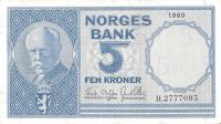 p30b from Norway: 5 Kroner from 1957