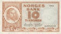 p31a from Norway: 10 Kroner from 1954
