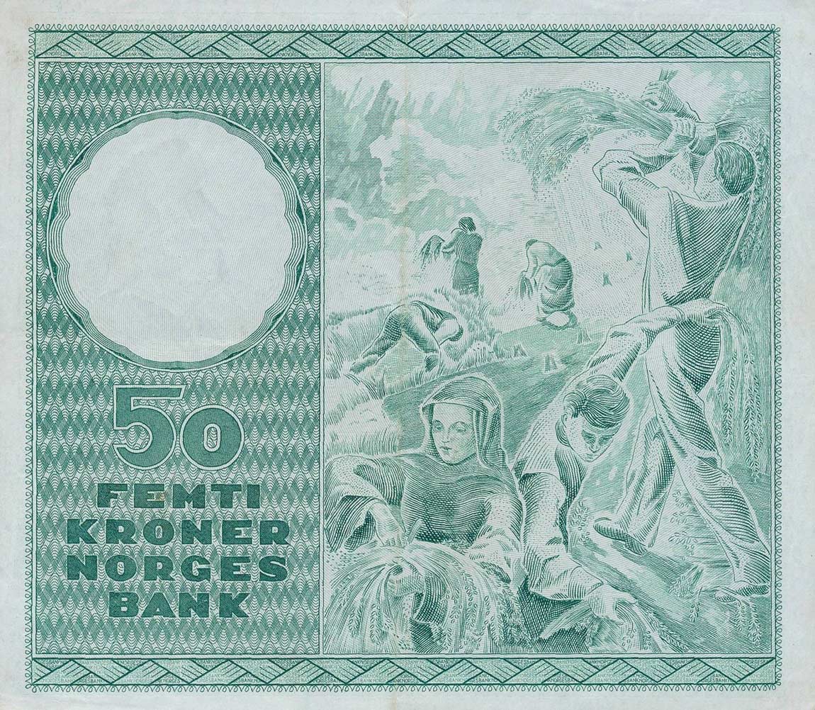 Back of Norway p32c: 50 Kroner from 1959