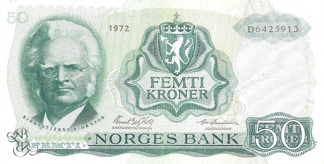 Front of Norway p37b: 50 Krone from 1971