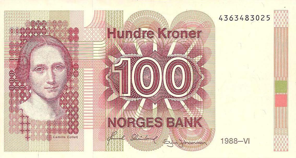 Front of Norway p43d: 100 Krone from 1988