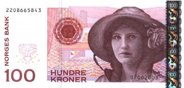 Front of Norway p49a: 100 Krone from 2003