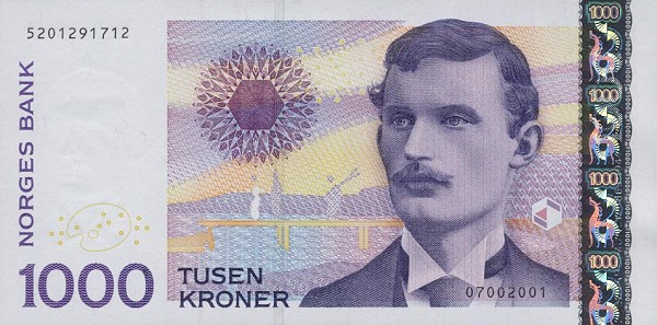 Front of Norway p52a: 1000 Krone from 2001
