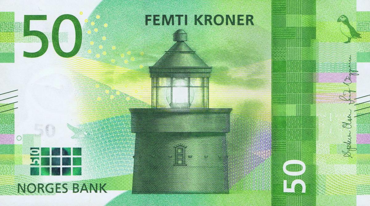 Front of Norway p53: 50 Krone from 2017