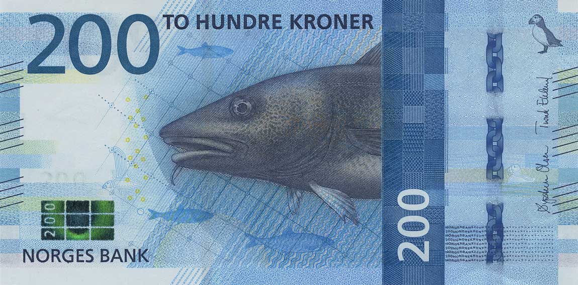 Front of Norway p55: 200 Krone from 2017
