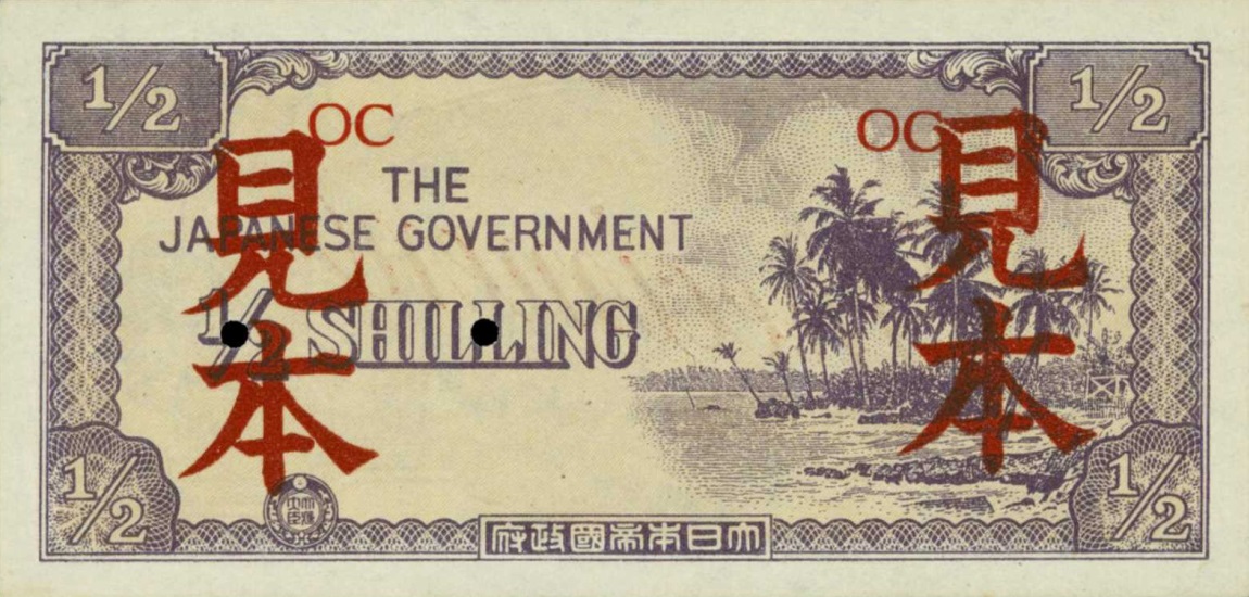 Front of Oceania p1s: 0.5 Shilling from 1942