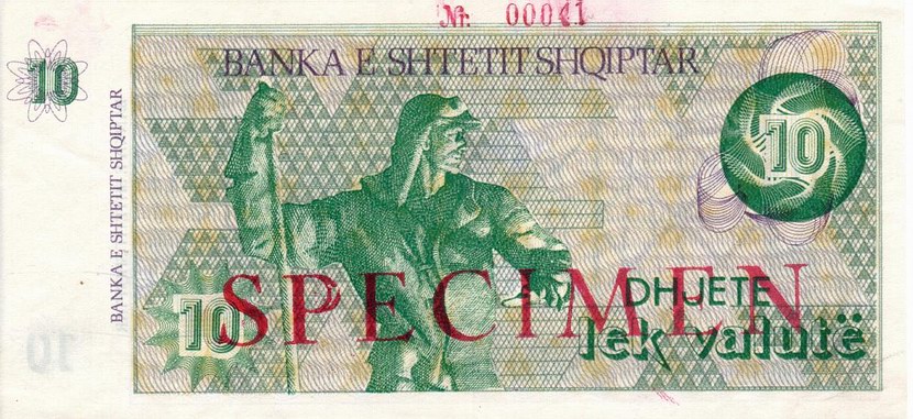 Front of Albania p49s: 10 Lek Valute from 1992