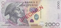 p74s from Albania: 2000 Leke from 2007