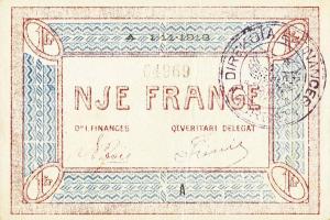 pS148a from Albania: 1  Franc from 1918