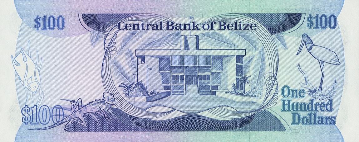 Back of Belize p50a: 100 Dollars from 1983