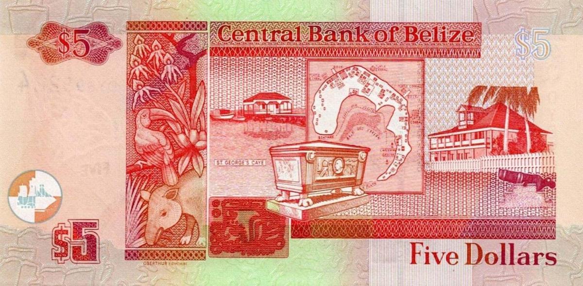 Back of Belize p67h: 5 Dollars from 2020