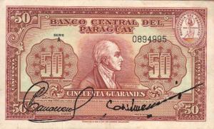 p188a from Paraguay: 50 Guaranies from 1952