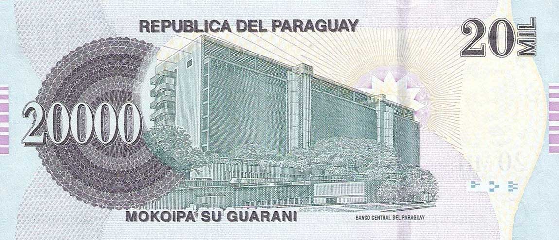 Back of Paraguay p238a: 20000 Guarani from 2015
