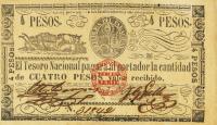 p32 from Paraguay: 4 Pesos from 1868