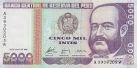 p137 from Peru: 5000 Intis from 1988