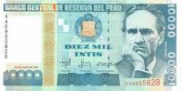 p141 from Peru: 10000 Intis from 1988