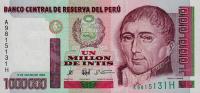 p148a from Peru: 1000000 Intis from 1990