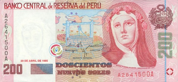 Front of Peru p162a: 200 Nuevos Soles from 1995