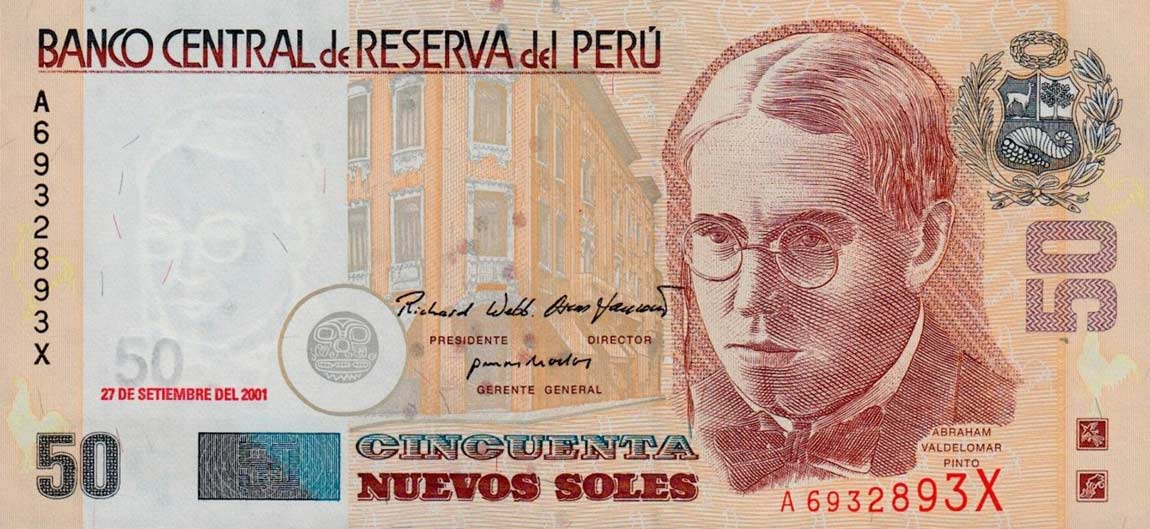 Front of Peru p177: 50 Nuevos Soles from 2001