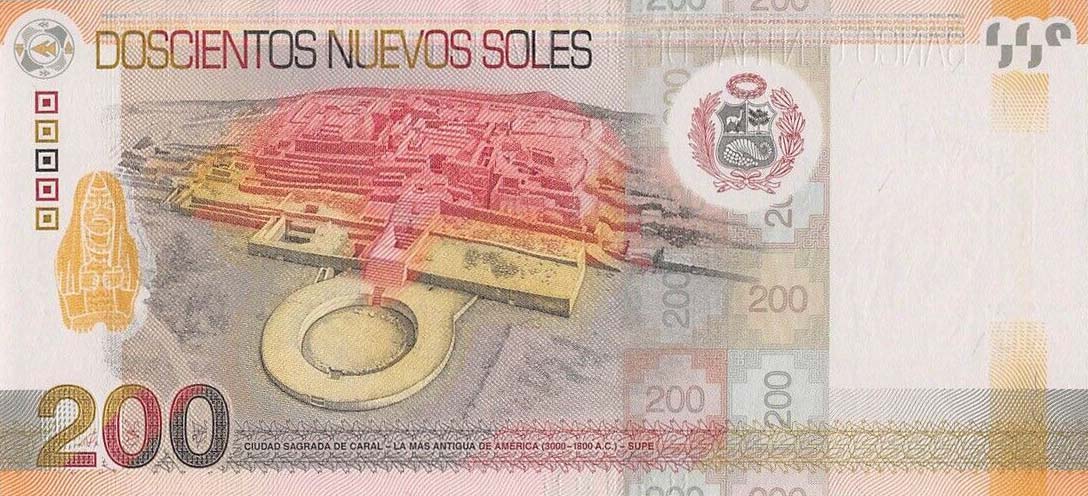 Back of Peru p191r: 200 Nuevos Soles from 2012