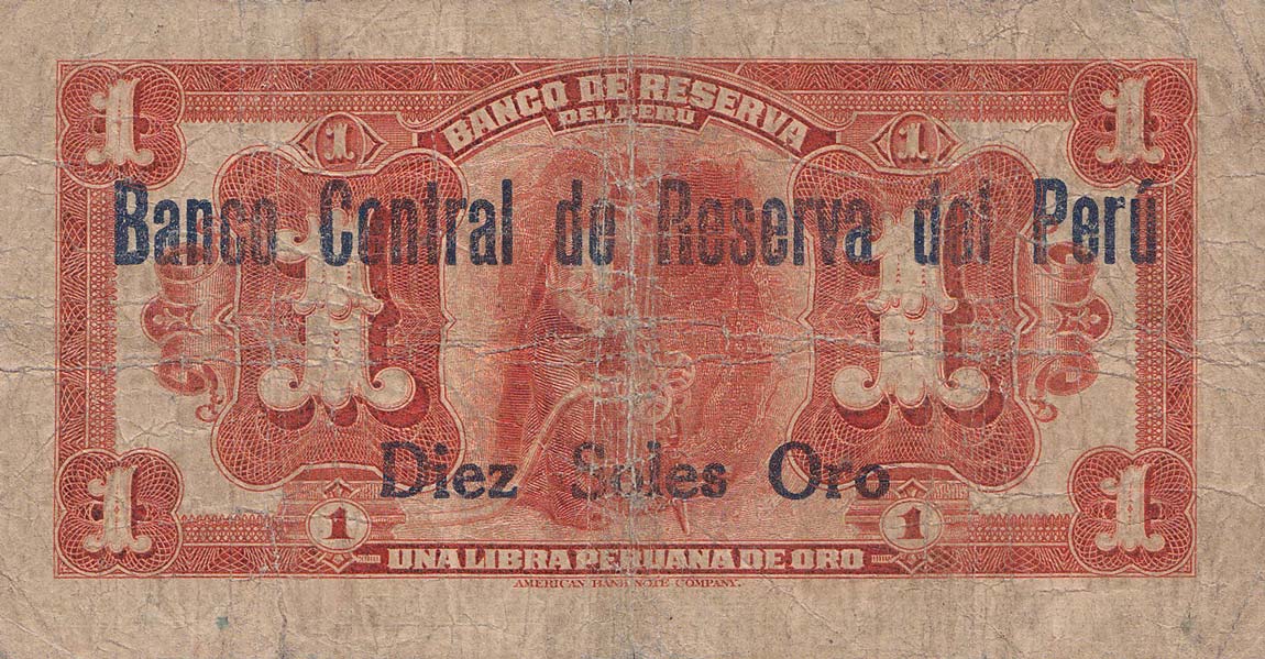 Back of Peru p57: 10 Soles from 1922