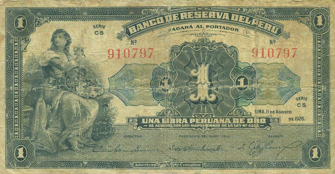 Front of Peru p61: 10 Soles from 1926