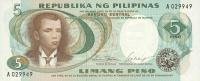 p143a from Philippines: 5 Piso from 1969