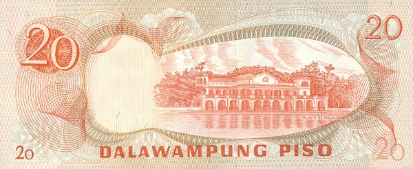 Back of Philippines p150a: 20 Piso from 1970