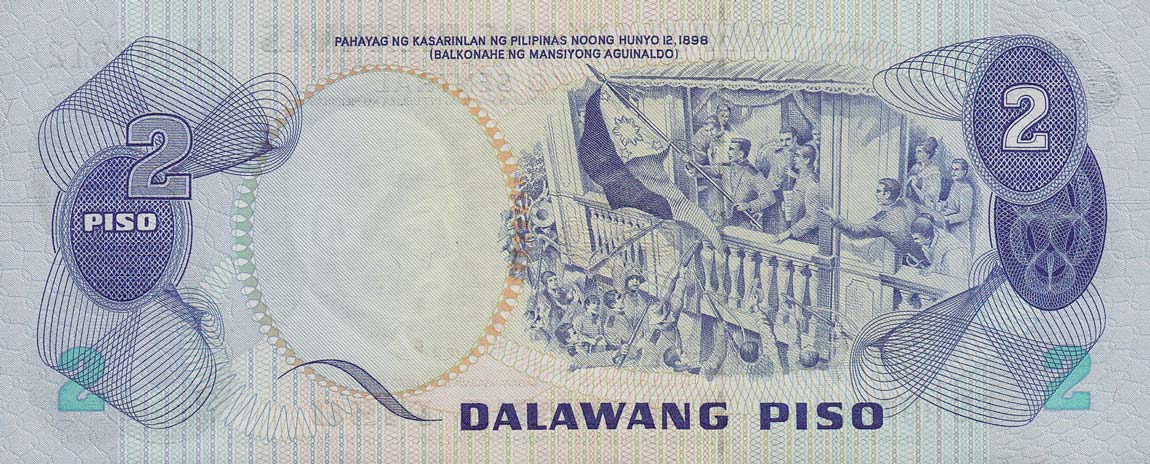Back of Philippines p152a: 2 Piso from 1970
