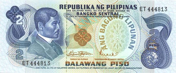 Front of Philippines p159a: 2 Piso from 1978