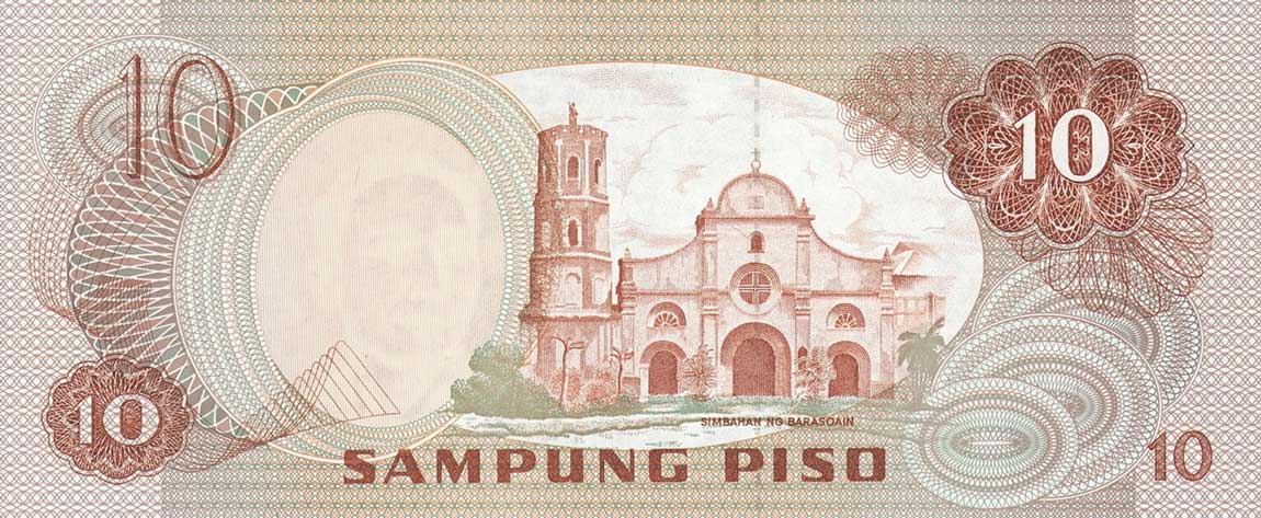 Back of Philippines p161b: 10 Piso from 1978
