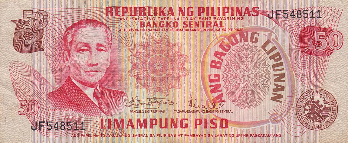 Front of Philippines p163a: 50 Piso from 1978