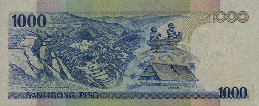 Back of Philippines p174b: 1000 Piso from 1991