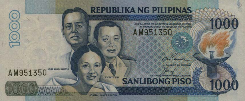 Front of Philippines p174b: 1000 Piso from 1991
