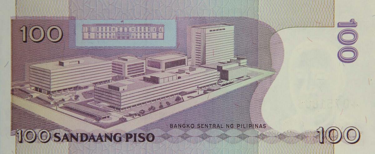 Back of Philippines p184r: 100 Piso from 1998