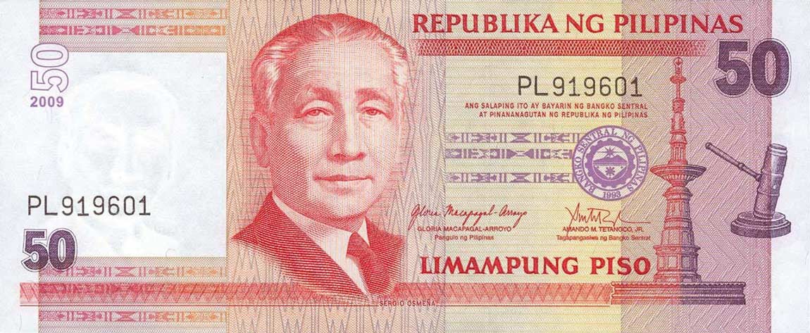 Front of Philippines p193c: 50 Piso from 2010