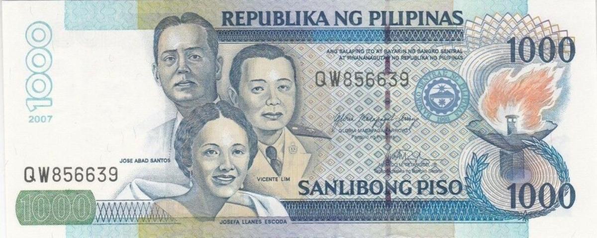 Front of Philippines p197c: 1000 Piso from 2007