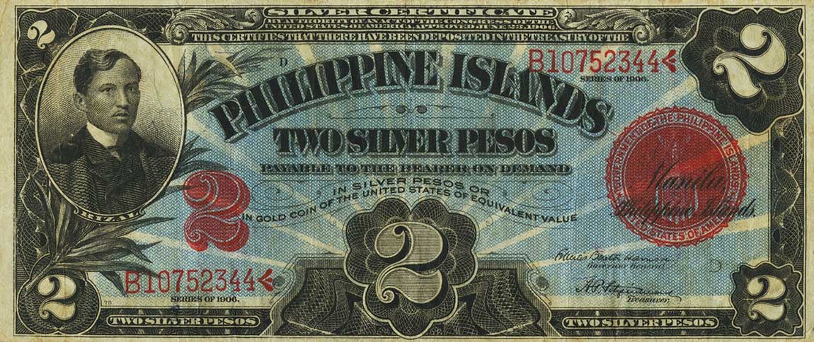 Front of Philippines p32f: 2 Pesos from 1906
