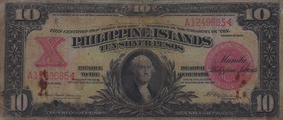 Front of Philippines p36d: 10 Pesos from 1912