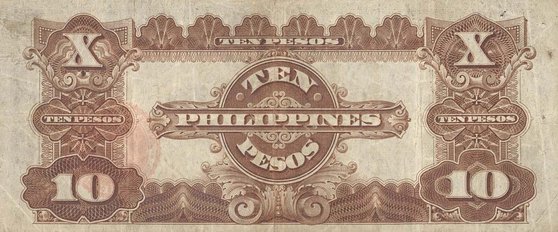 Back of Philippines p92a: 10 Pesos from 1941