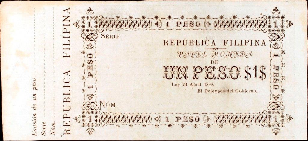 Front of Philippines pA26r: 1 Peso from 1898