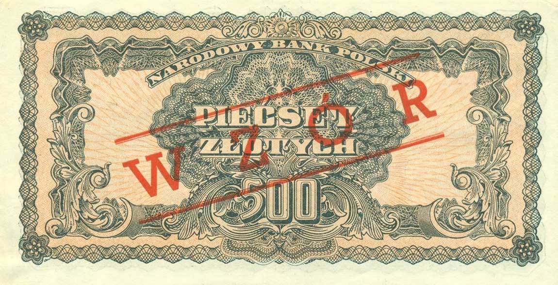 Back of Poland p119s: 500 Zlotych from 1944