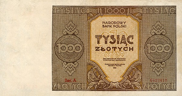 Front of Poland p120a: 1000 Zlotych from 1945