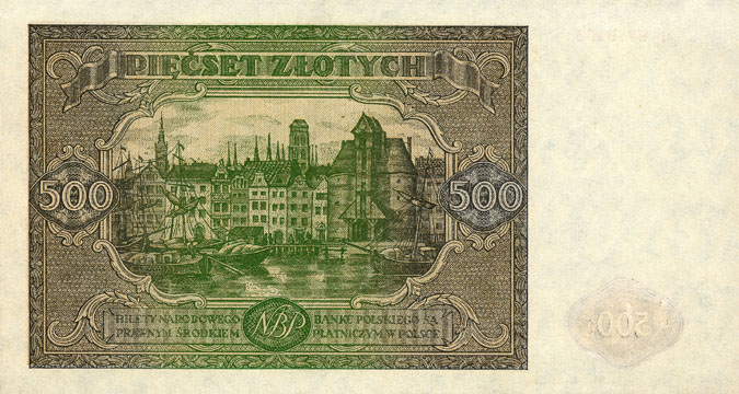 Back of Poland p121: 500 Zlotych from 1946
