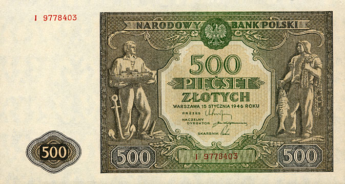 Front of Poland p121: 500 Zlotych from 1946