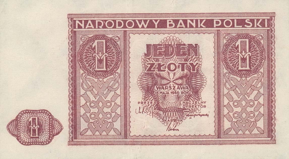 Front of Poland p123: 1 Zloty from 1946