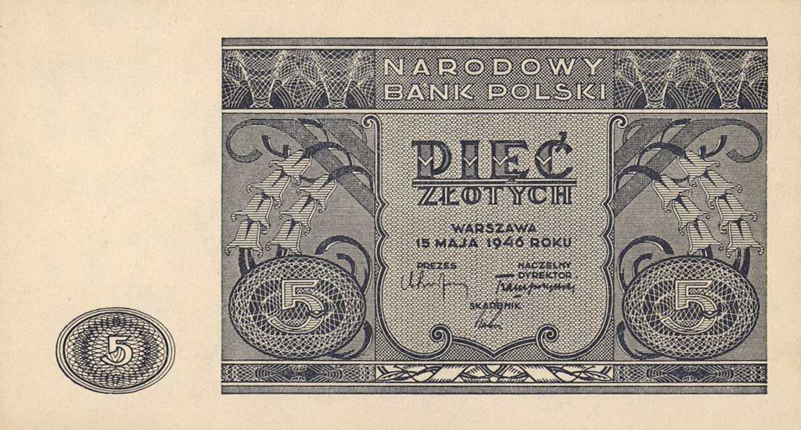 Front of Poland p125: 5 Zlotych from 1946